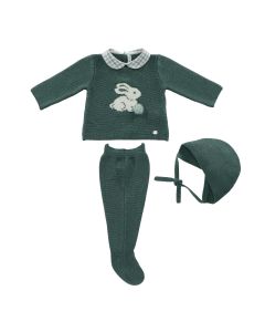 Martin Aranda Green Bonnet, Top And Trouser Set