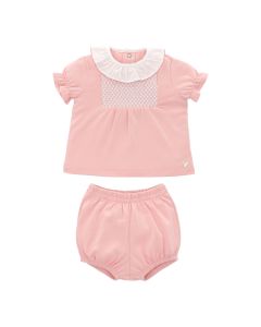 Martin Aranda Baby Girls Pink Fril two piece set