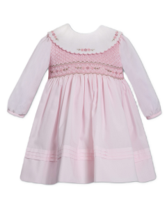 Sarah Louise Girls Pink Smocked Dress WS25