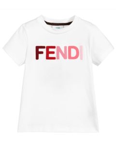 Fendi White Cotton Multi Logo T-Shirt