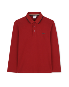 BOSS Long-Sleeved Dark Red Polo Shirt WS25