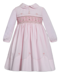 Sarah Louise Pink Hand Smocked Flowers Dress WS25