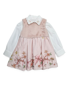 Lapin House Girls Pink Faux Fur Dress and Shirt WS25