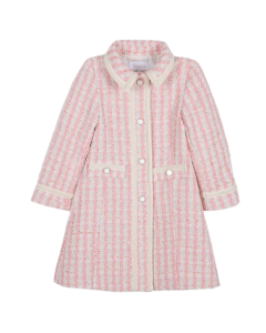 Patachou Girls Pink & Ivory Tweed Coat WS25
