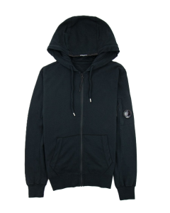 CP COMPANY Boys Black Lens Zip-Up Hoodie WS25