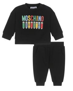 Moschino Black Cotton Coloured Pencil Logo Tracksuit WS25