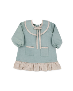 Rapife Girls Sage Green Large Collar Dress WS25