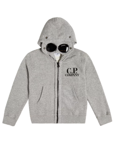 C.P. Company Boys Medium Grey Hooded Plain Lens Zip-Up WS25