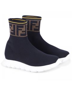 Fendi Black FF Logo Sock Trainers