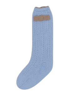 Rahigo Girls Blue And Camel Bow Socks WS25