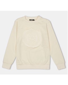 BALMAIN Unisex Kids' Cream Logo Crew Sweatshirt WS25