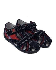 Richter Boys Navy Blue And Red Velcro Sandals