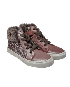 Catimini Girls Shimmering Pink Boots With Sequins And Fur Cuffs