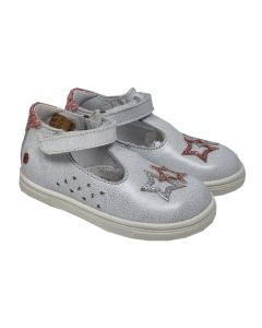 Gbb Girls Light Grey "Sabrina" Shoes With Pink Star