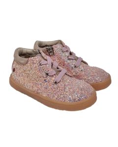 Gbb Girls "Sacha" Sparkling Pink Ankle Boots With Zips