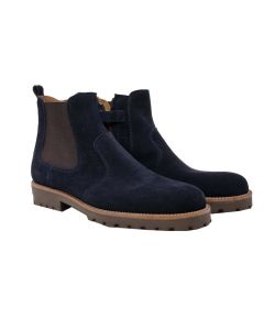 Beberlis Navy Blue Suede Chelsea Boot