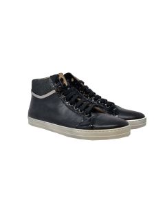Beberlis Black & Silver High-Top Leather Trainers