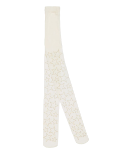 Monnalisa Girls Ivory Gold Star Nylon Tights