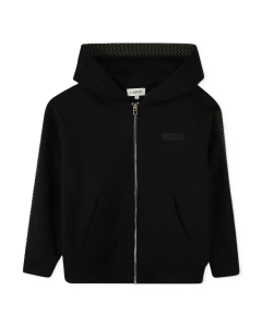 Lanvin Boys Black Organic Cotton Zip-Up Hoodie WS25
