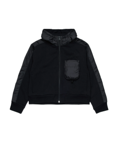 DSQUARED2 Black Hooded Sweatshirt With Nylon Details WS25