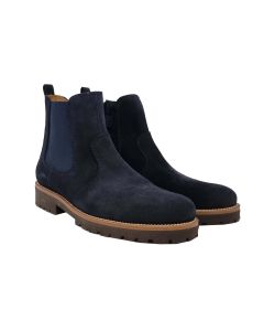 Beberlis Dark Navy Blue Suede Chelsea Boot