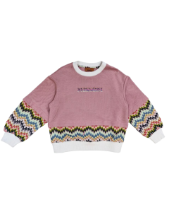 Missoni Girls Pink Cotton Zigzag Sweatshirt WS25