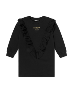 Balmain Girls Black Logo Sweater Dress WS25
