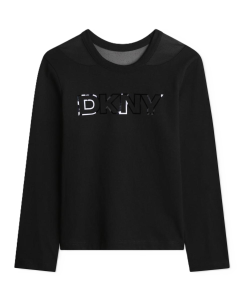 DKNY Girls Black Long-Sleeved Top WS25