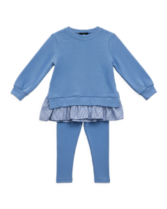 Harris Kids Blue Orla Girls Ribbed Jumper & Legging Set WS25