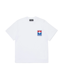 Dsquared2 White Maple Leaf Patch T-Shirt WS25