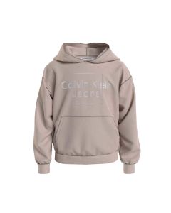 Calvin Klein Girls Rose With Metallic Logo Relaxed Hoody