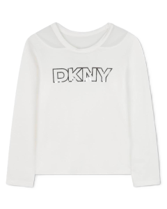 DKNY Girls White Long-Sleeved Top WS25