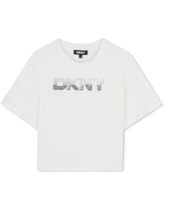 DKNY Girls White Short-Sleeved T-Shirt WS25