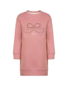 FENDI Girls Pink Gold Logo Sweater Dress