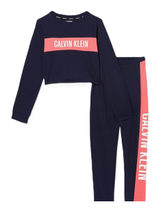 Calvin Klein Girls Navy And Iris Logo Pyjamas