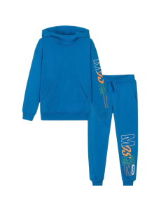 Moschino Kid WS24 Blue Cotton coloured Logo Print Tracksuit