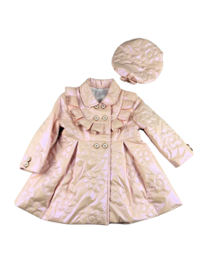 Baby Girls Pink Quilted Coat and Hat Set