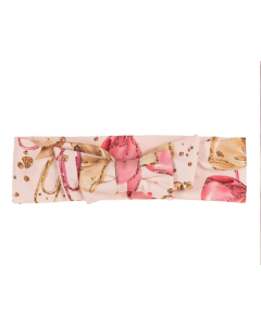 Daga Girls Pretty In Pink Bow Print Soft Headband With Bow WS24
