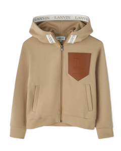 LANVIN Dark Stone Zip-Up Lanvin Logo WS25