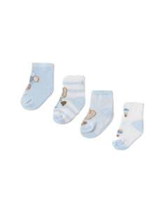 Mayoral Boy's Newborn Set of 4 Blue Cotton Socks