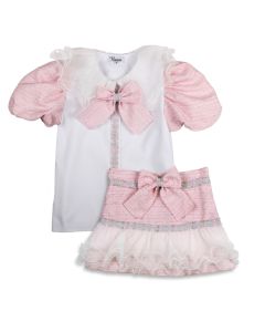 Naxos Girls Pink Blouse and Skirt Set WS25