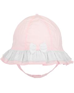 Emile Et Rose Baby Girls Pink 'Gabby' Sunhat With Frilled Brim & Chin Strap