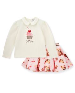 A Dee 'Mabel' Bear White Top And Skirt Set WS25