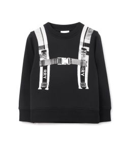 Burberry Black Cotton Backpack Sweatshirt