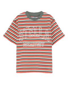 Stella McCartney Kids Boys Orange & Green Striped Cotton T-Shirt WS25