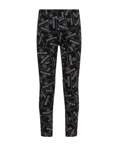 Balmain Girls Black Logo Print Leggings WS25