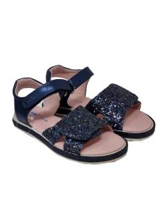Richter Girls Atlantic Blue Sandals With Sparkling Front Strap