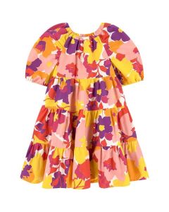 Il Gufo Pink & Yellow Floral Dress