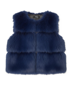HARRIS KIDS Alora Girls Navy Faux Fur Gilet WS25