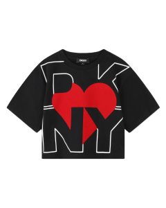 DKNY Black And Red Heart Short-Sleeved T-shirt WS24
